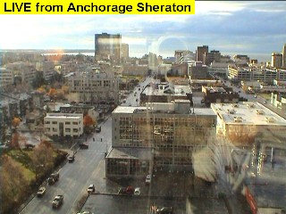 Uitzicht vanuit het Sheraton in Anchorage